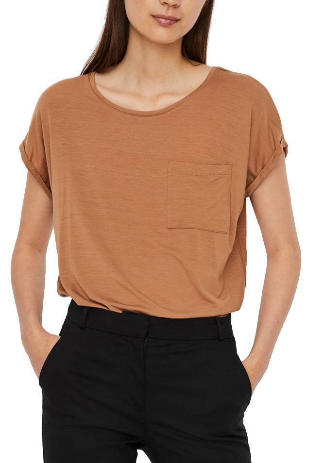 VERO MODA T-SHIRT VERO MODA VMDAVA 10243936 ΚΑΦΕ