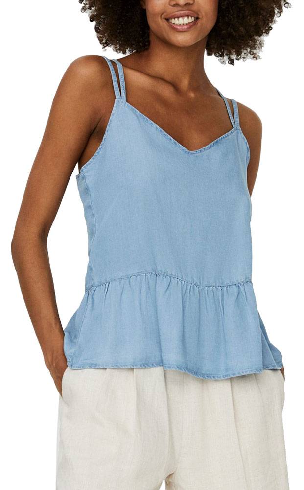 VERO MODA TOP VERO MODA VMVIVIANA 10242280 JEAN ΑΝΟΙΧΤΟ ΜΠΛΕ