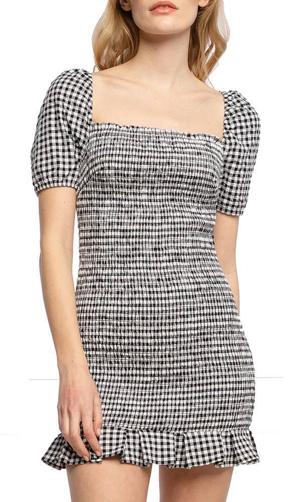 GUESS ΦΟΡΕΜΑ GUESS AIDA W1GK0YWDV70 ΚΑΡΟ ΜΑΥΡΟ/ΛΕΥΚΟ