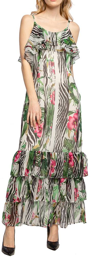 GUESS ΦΟΡΕΜΑ GUESS AGATHE W1GK1FWDW52 TROPICAL ΠΟΛΥΧΡΩΜΟ