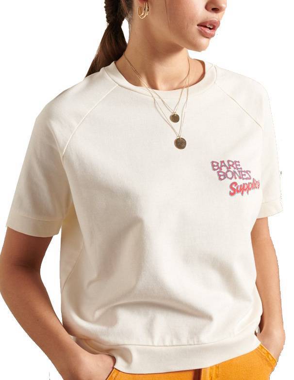 SUPERDRY T-SHIRT SUPERDRY WORKWEAR CROPPED W1010480A ΕΚΡΟΥ