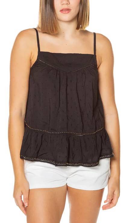 TOP SUPERDRY AMEERA CAMI W6010464A ΜΑΥΡΟ
