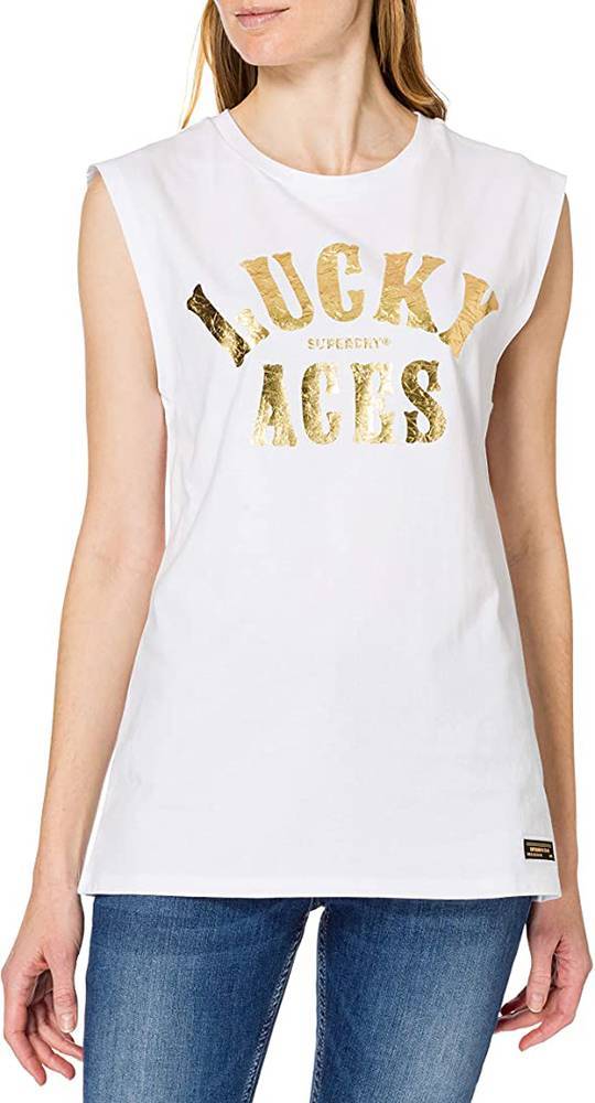 SUPERDRY TOP SUPERDRY MILITARY LOGO W6010739A ΛΕΥΚΟ