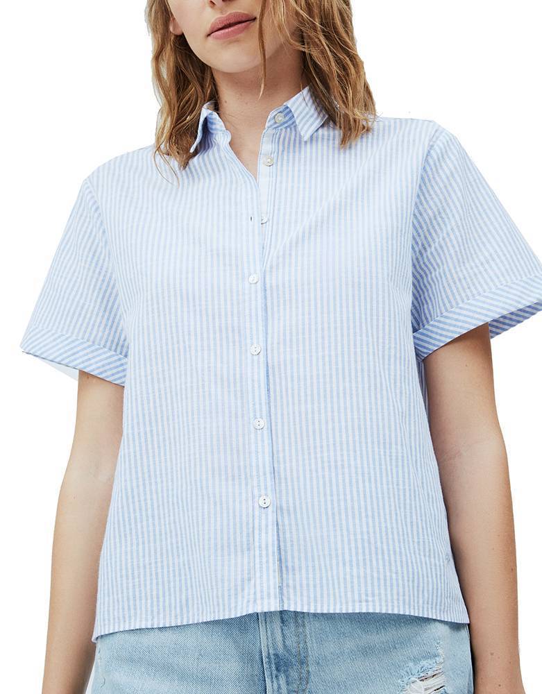 PEPE JEANS ΠΟΥΚΑΜΙΣΟ PEPE JEANS JACOBELLA ΡΙΓΕ PL303977 ΣΙΕΛ/ΛΕΥΚΟ
