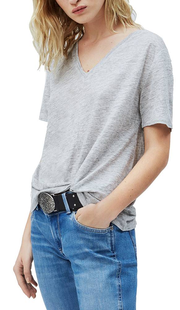 PEPE JEANS T-SHIRT PEPE JEANS DAPHNE PL504841 ΓΚΡΙ ΜΕΛΑΝΖΕ