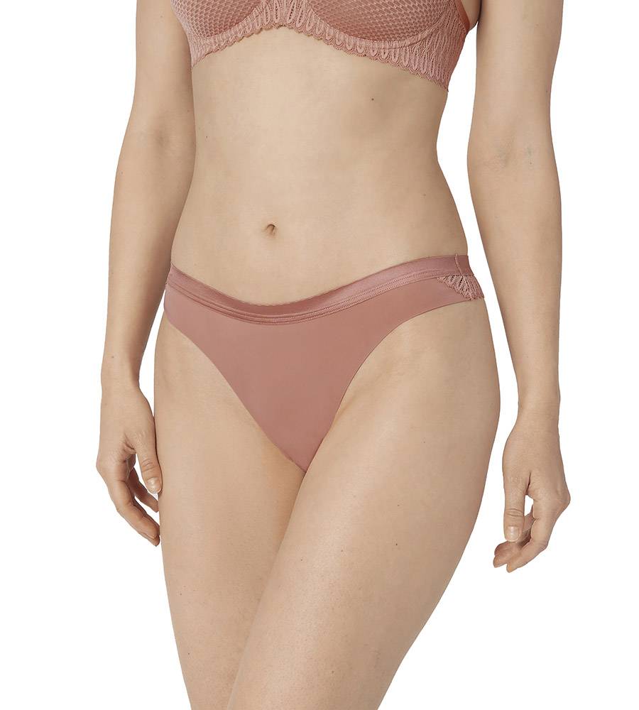 ΣΛΙΠΑΚΙ TRIUMPH AURA SPOTLIGHT HIGH LEG STRING ΣΚΟΥΡΟ ΜΠΕΖ