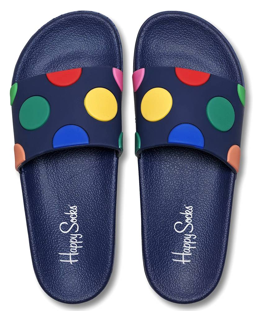 HAPPY SOCKS ΣΑΓΙΟΝΑΡΕΣ HAPPY SOCKS POOL SLIDER DOT SDT114-6305 ΣΚΟΥΡΟ ΜΠΛΕ