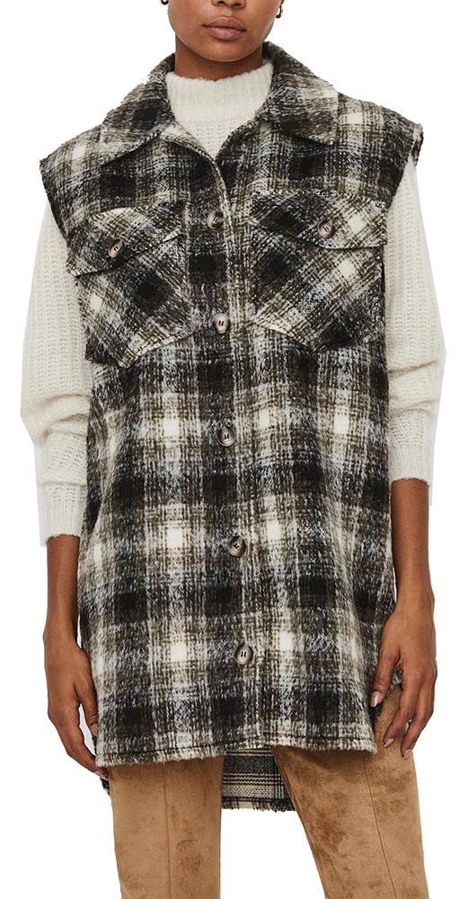 VERO MODA ΜΠΟΥΦΑΝ ΑΜΑΝΙΚΟ VERO MODA VMLUNA ΚΑΡΟ 10250331 ΜΑΥΡΟ/ΛΕΥΚΟ