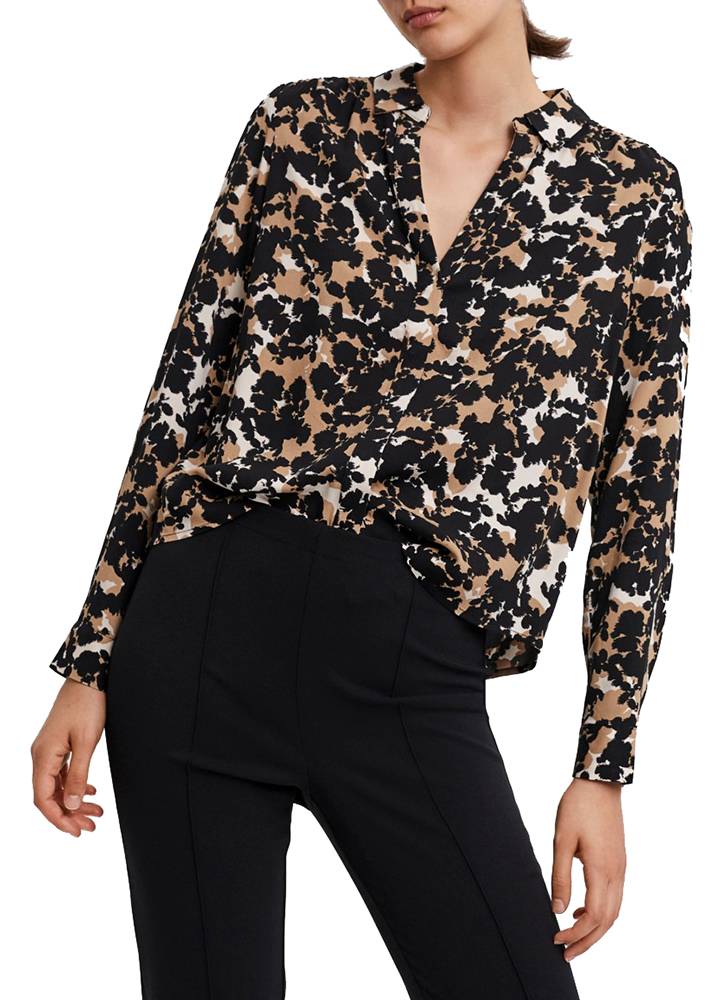 VERO MODA ΜΠΛΟΥΖΑ ΜΑΚΡΥΜΑΝΙΚΗ VERO MODA VMRIO 10254581 ΜΑΥΡΟ/ΜΠΕΖ/ΛΕΥΚΟ