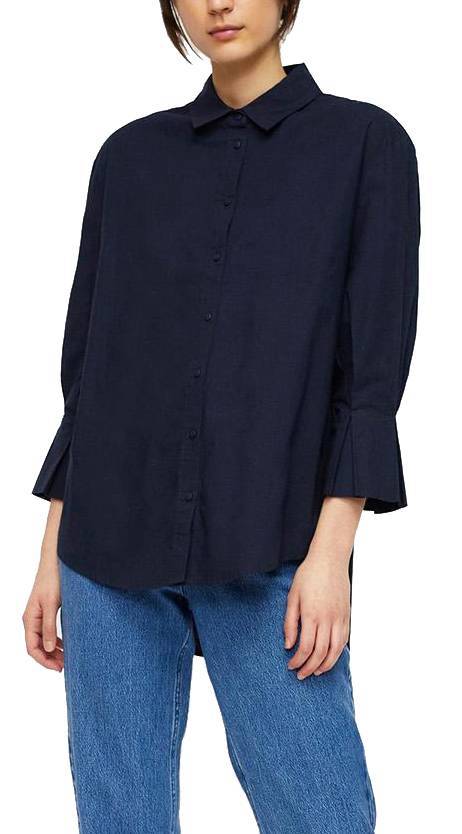 VERO MODA ΠΟΥΚΑΜΙΣΟ VERO MODA VMRILEY INDIA 10254613 ΣΚΟΥΡΟ ΜΠΛΕ