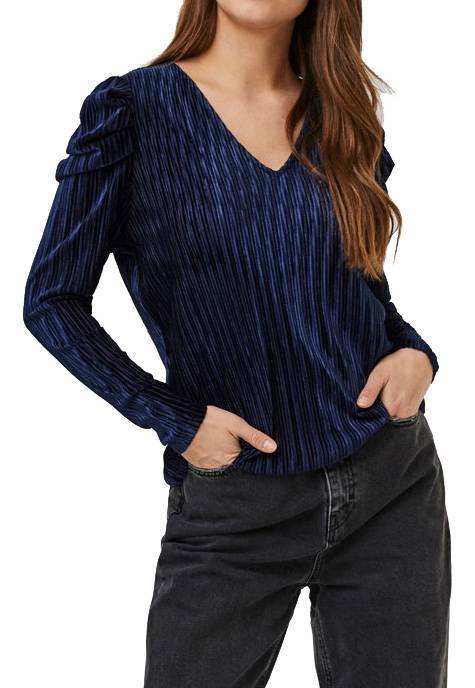 ΜΠΛΟΥΖΑ ΜΑΚΡΥΜΑΝΙΚΗ VERO MODA VMDANIA 10256820 ΣΚΟΥΡΟ ΜΠΛΕ