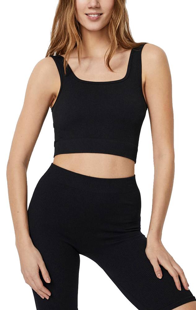 VERO MODA CROP TOP VERO MODA VMEVE 10252057 ΜΑΥΡΟ
