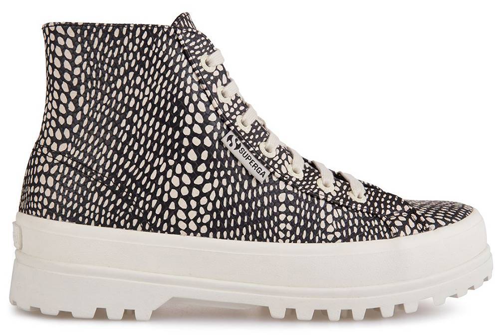 ΜΠΟΤΑΚΙ SUPERGA 2341-ALPINA FAUX REPTILE S8111FW A14 SNAKE ΜΑΥΡΟ/ΜΠΕΖ