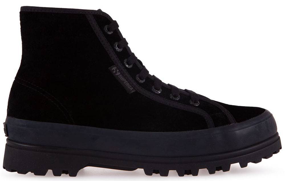 ΜΠΟΤΑΚΙ SUPERGA 2341-ALPINA VELVET S61181W A2A TOTAL ΜΑΥΡΟ