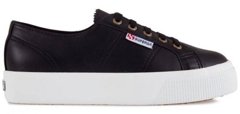 SUPERGA ΠΑΠΟΥΤΣΙ SUPERGA 2730-NAPPA S111ECW A7O FLATFORM ΔΕΡΜΑ ΜΑΥΡΟ