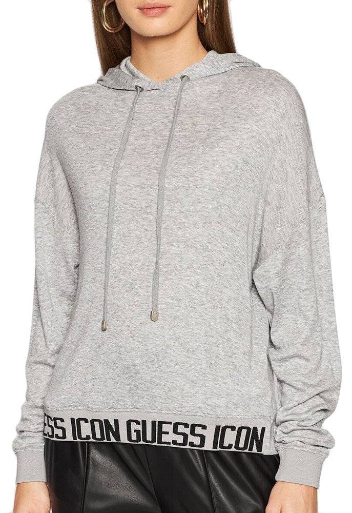 GUESS ΦΟΥΤΕΡ GUESS CLELIA HOODED W1BP09KA9C0 ΓΚΡΙ ΜΕΛΑΝΖΕ