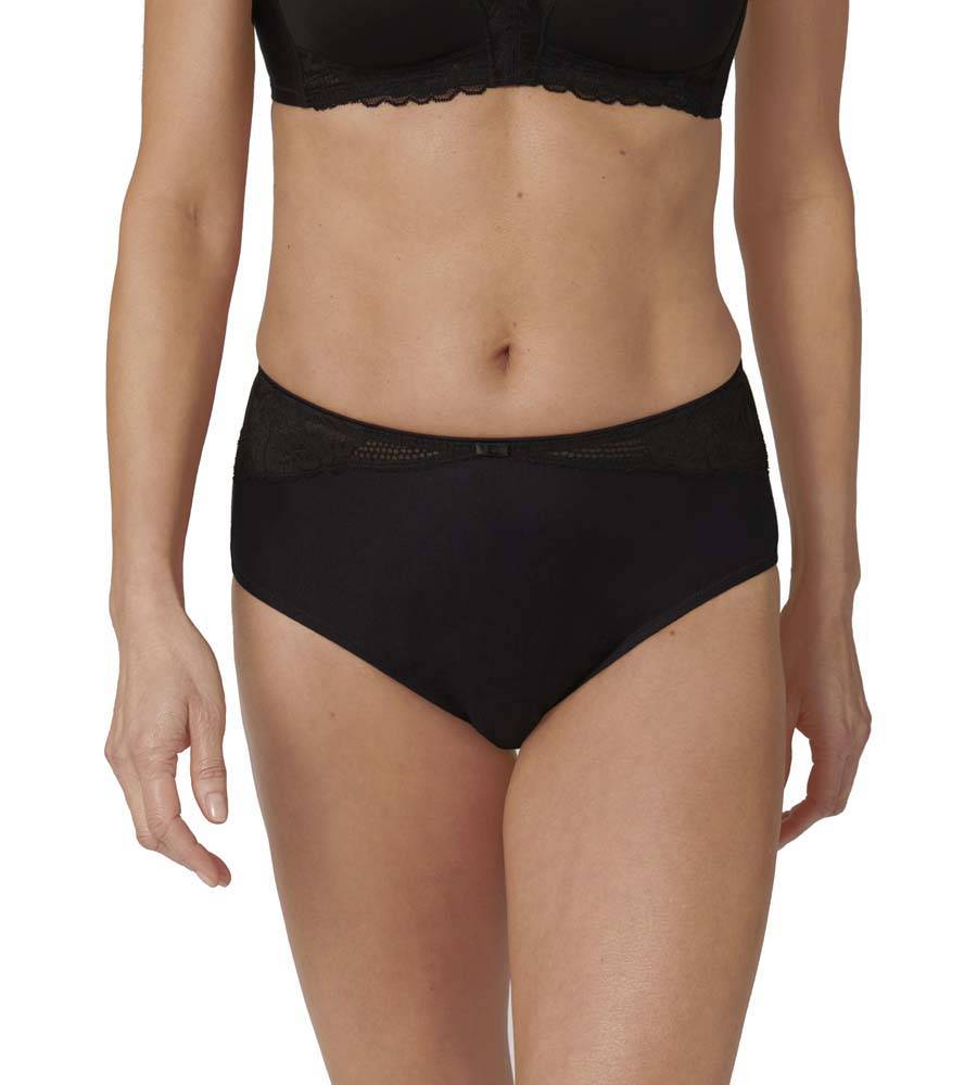 TRIUMPH ΣΛΙΠΑΚΙ TRIUMPH MODERN LACE+COTTON MAXI ΜΑΥΡΟ