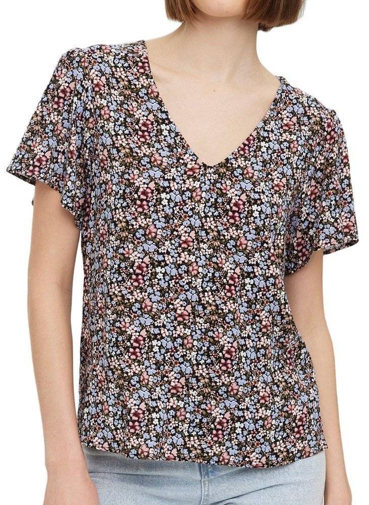VERO MODA T-SHIRT VERO MODA VMEASY 10263286 FLORAL ΜΑΥΡΟ
