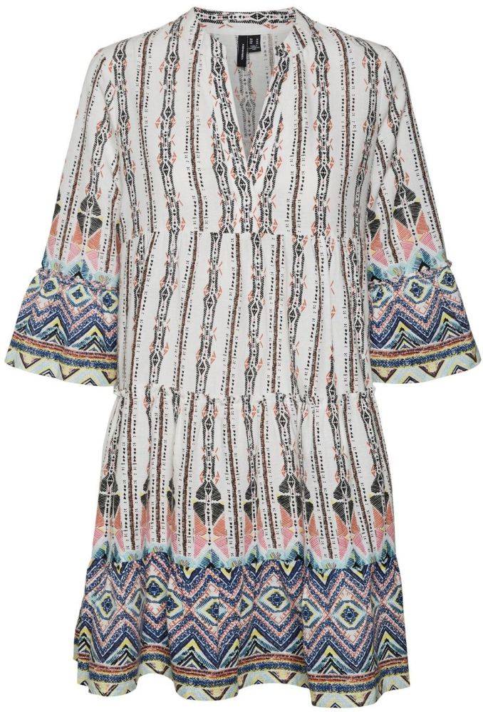 ΦΟΡΕΜΑ VERO MODA VMADA HELI 3/4 10274590 ADA ΛΕΥΚΟ/ΠΟΛΥΧΡΩΜΟ