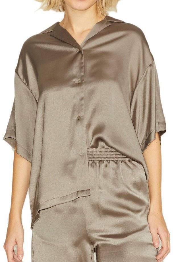 JACK - JONES ΠΟΥΚΑΜΙΣΟ JJXX JXLISA SATIN 12200153 ΣΚΟΥΡΟ ΜΠΕΖ