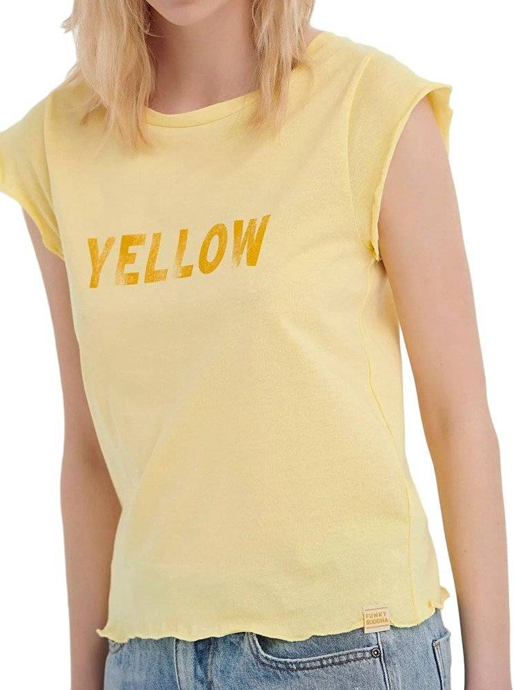 FUNKY BUDDHA T-SHIRT FUNKY BUDDHA FBL005-134-04 ΚΙΤΡΙΝΟ