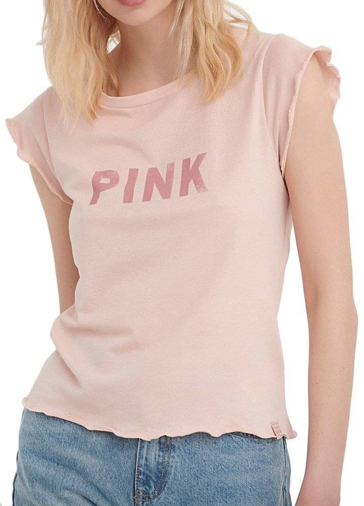 T-SHIRT FUNKY BUDDHA FBL005-134-04 ΑΝΟΙΧΤΟ ΡΟΖ