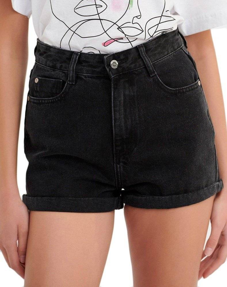 ΣΟΡΤΣ FUNKY BUDDHA FBL005-176-03 DENIM ΜΑΥΡΟ