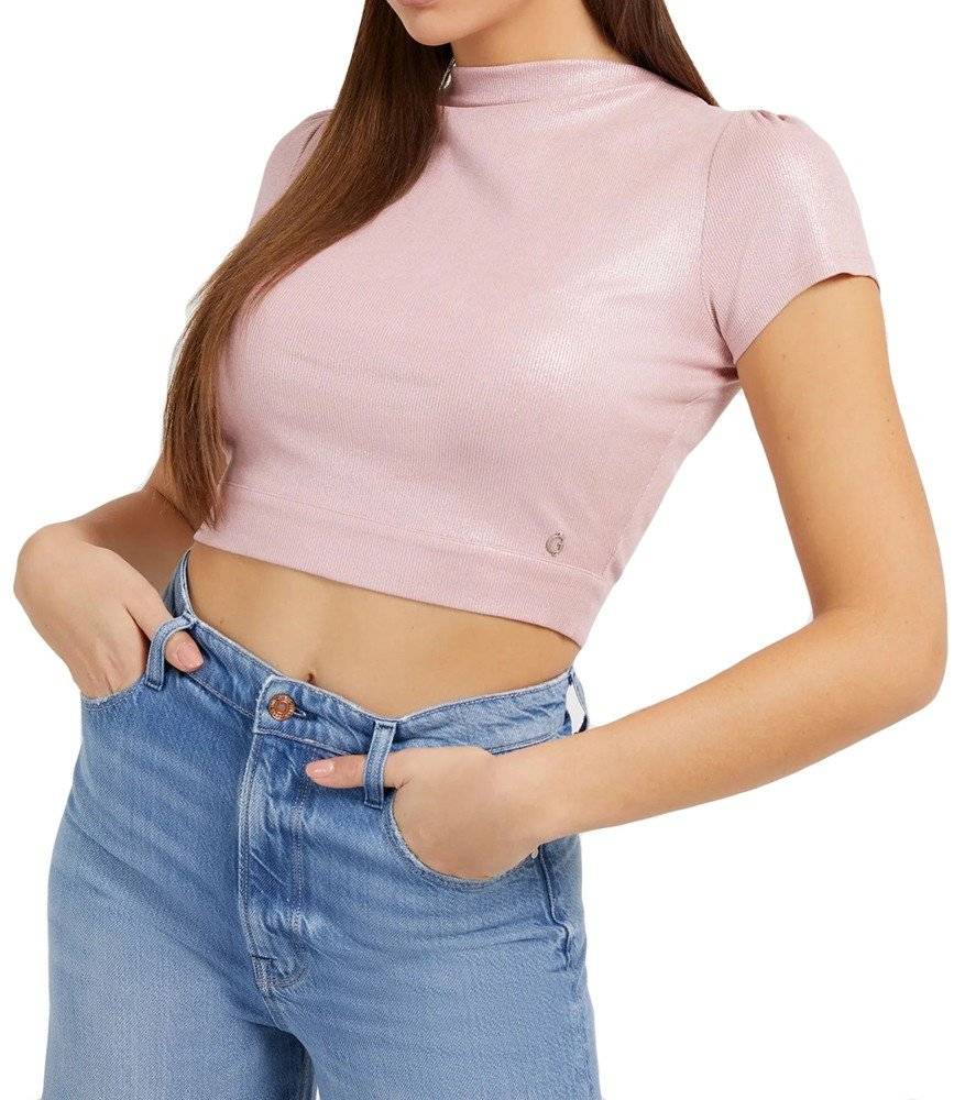 GUESS CROP TOP GUESS AURA W2GP25KAEV0 ΑΝΟΙΧΤΟ ΡΟΖ