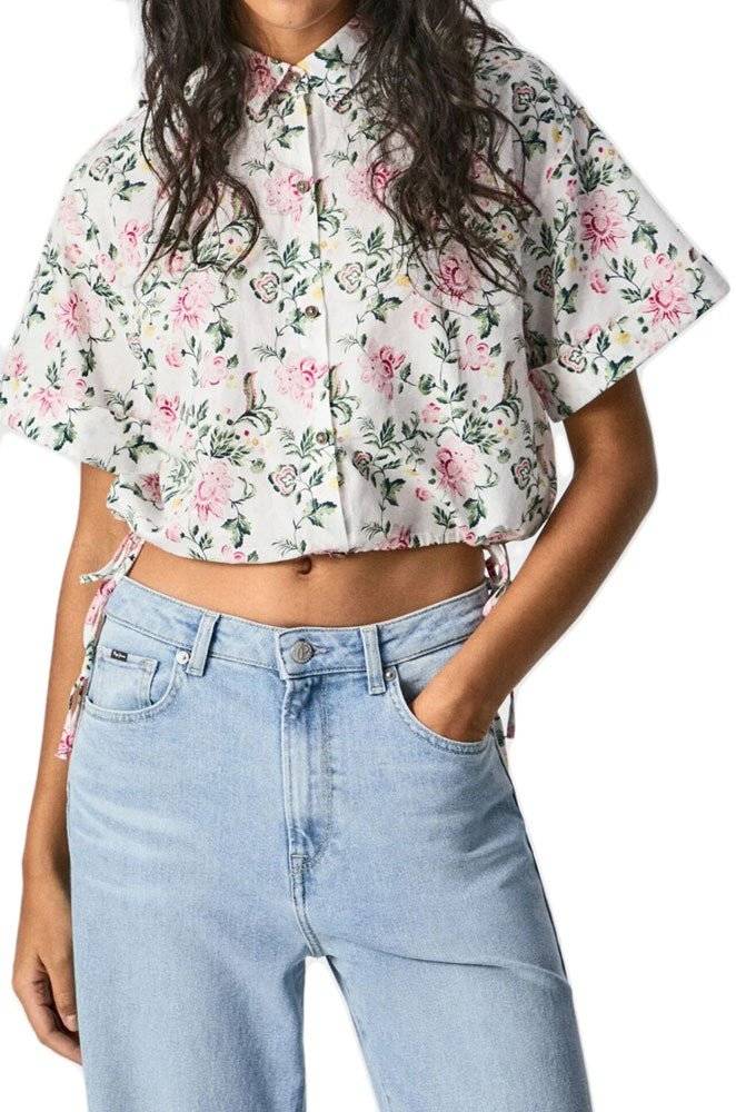PEPE JEANS ΠΟΥΚΑΜΙΣΟ PEPE JEANS LAVINIA PL304246 FLORAL ΛΕΥΚΟ