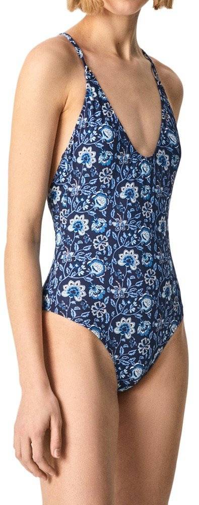 PEPE JEANS ΟΛΟΣΩΜΟ ΜΑΓΙΟ PEPE JEANS GIA PLB10364 FLORAL ΣΚΟΥΡΟ ΜΠΛΕ