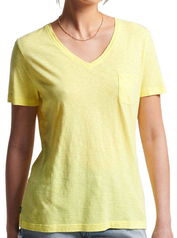 T-SHIRT SUPERDRY STUDIOS POCKET W1010521A ΚΙΤΡΙΝΟ