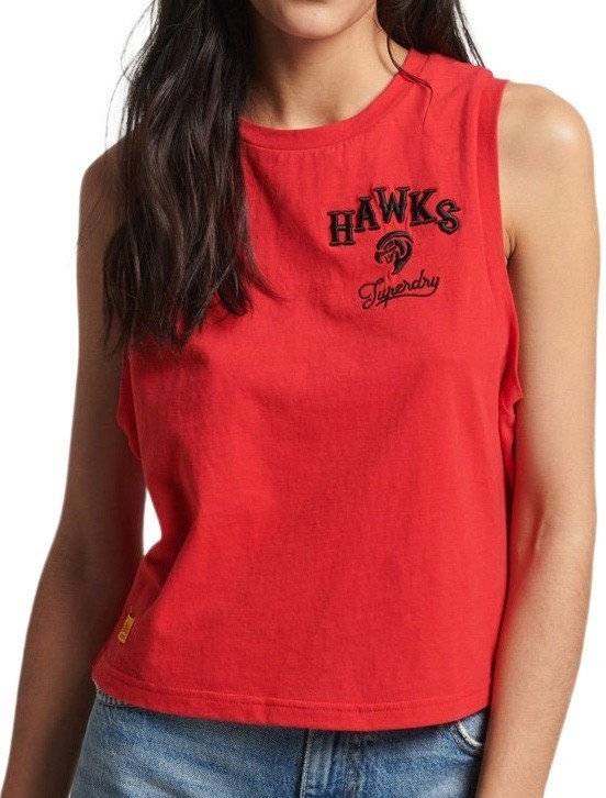 SUPERDRY TOP SUPERDRY OVIN VINTAGE COLLEGIATE TANK W6011258A ΚΟΚΚΙΝΟ