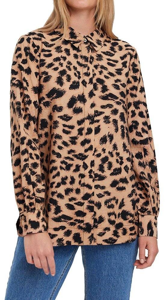 VERO MODA ΠΟΥΚΑΜΙΣΟ VERO MODA VMANEA 10267837 ANIMAL PRINT ΚΑΦΕ/ΜΑΥΡΟ