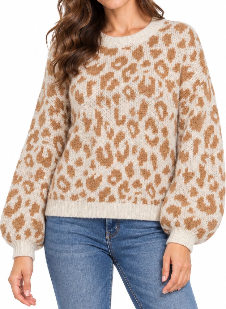 ΠΟΥΛΟΒΕΡ VERO MODA VMZELMALEO 10268767 ANIMAL PRINT ΕΚΡΟΥ/ΚΑΦΕ
