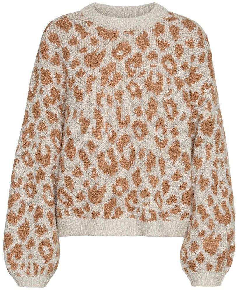 VERO MODA ΠΟΥΛΟΒΕΡ VERO MODA VMZELMALEO 10268767 ANIMAL PRINT ΕΚΡΟΥ/ΚΑΦΕ