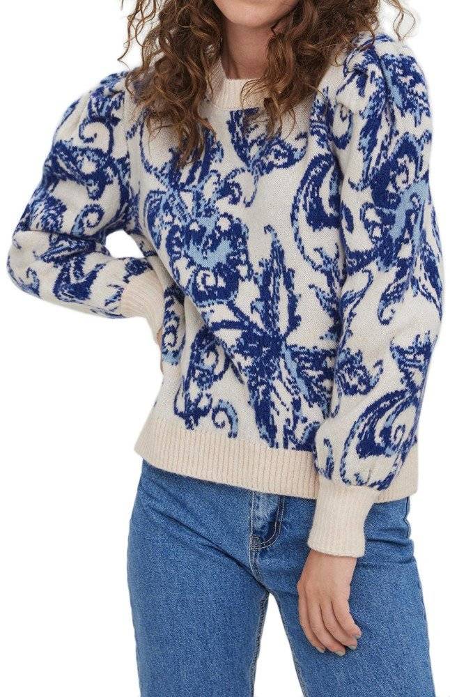 VERO MODA ΠΟΥΛΟΒΕΡ VERO MODA VMCELINA 10271015 ΜΠΕΖ/ΜΠΛΕ