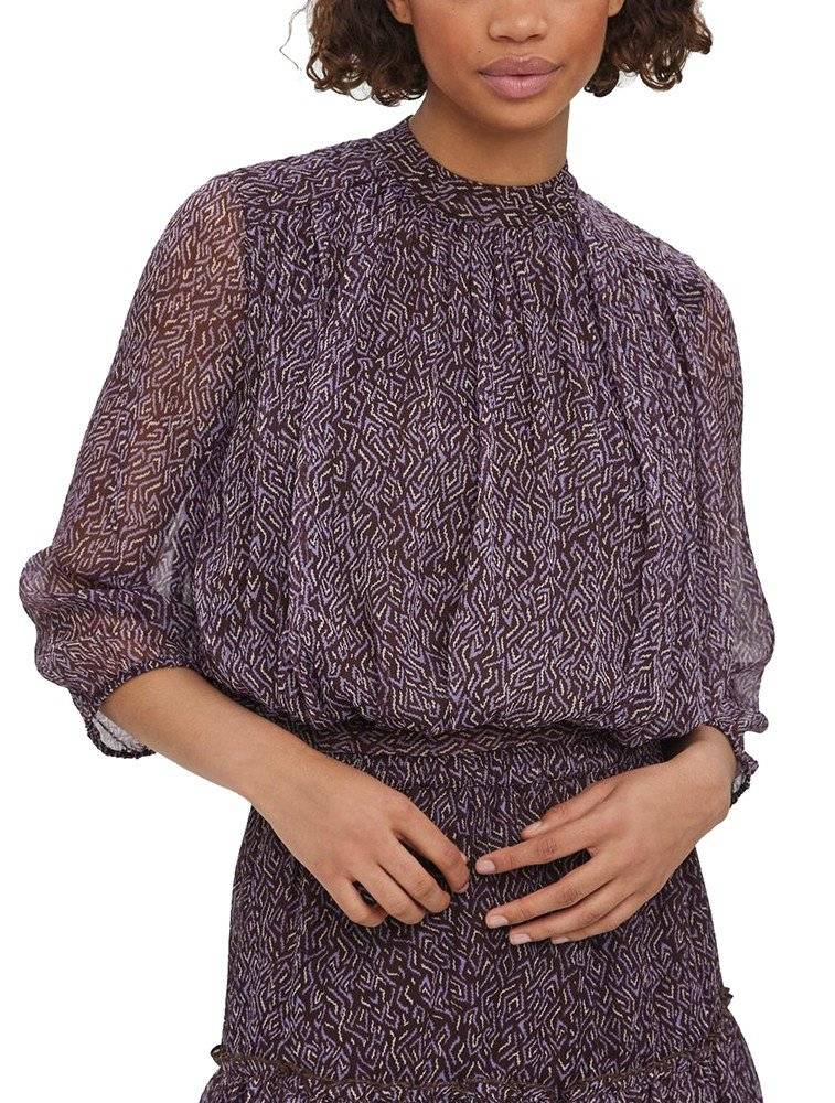 ΜΠΛΟΥΖΑ ΜΑΚΡΥΜΑΝΙΚΗ VERO MODA VMKAYA 10274182 ΣΚΟΥΡΟ ΚΑΦΕ