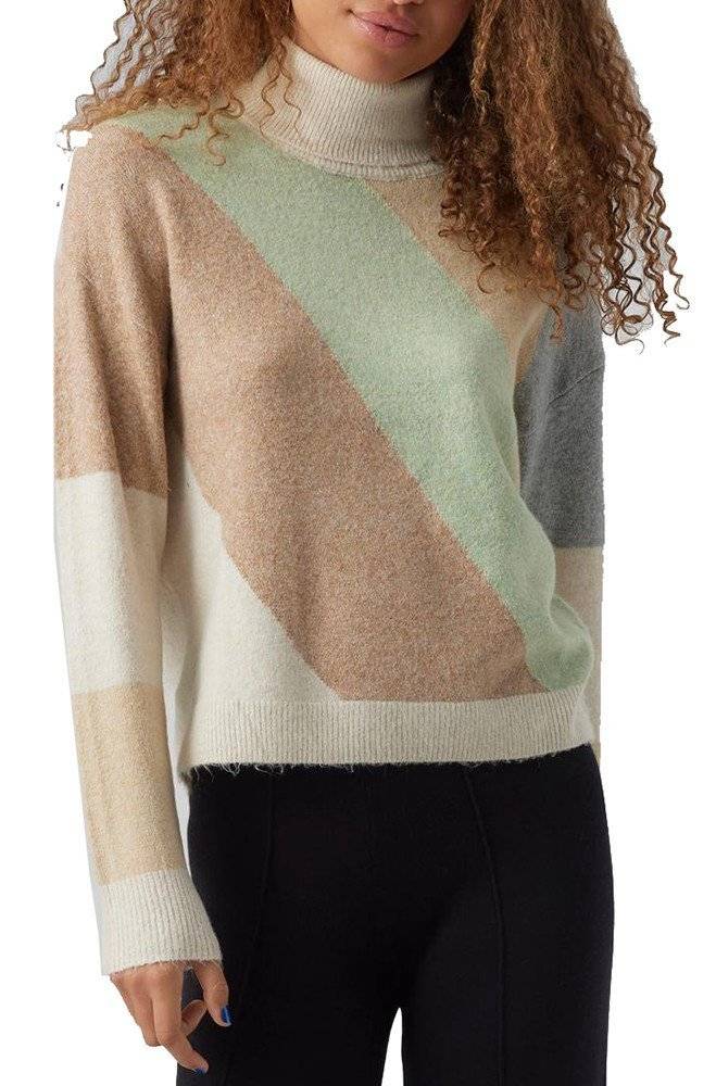 VERO MODA ΠΟΥΛΟΒΕΡ VERO MODA VMDOFFY BLOCK 10273616 ΡΙΓΕ ΜΠΕΖ