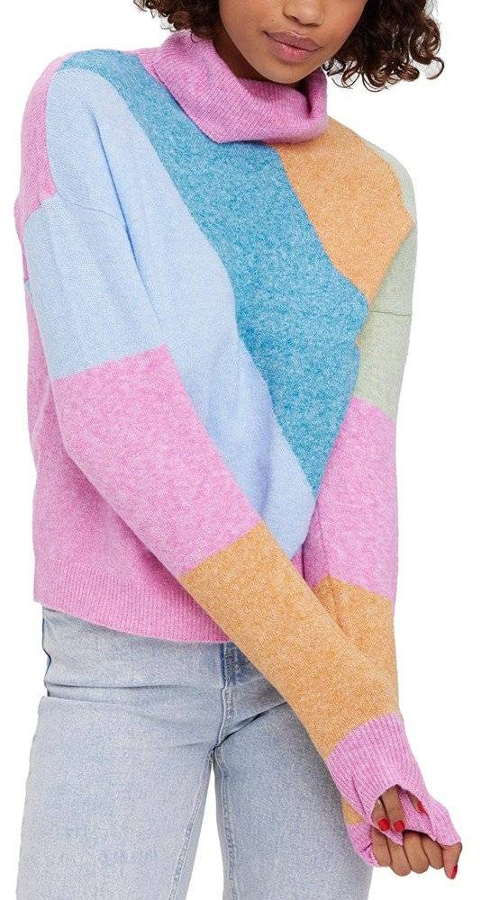 VERO MODA ΠΟΥΛΟΒΕΡ VERO MODA VMDOFFY BLOCK 10273616 ΡΙΓΕ ΡΟΖ