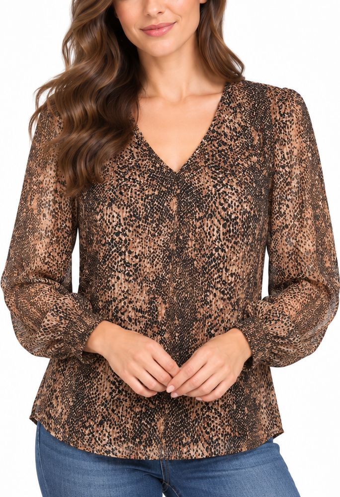 VERO MODA ΜΠΛΟΥΖΑ ΜΑΚΡΥΜΑΝΙΚΗ VERO MODA VMNALA 10278776 ΚΑΦΕ
