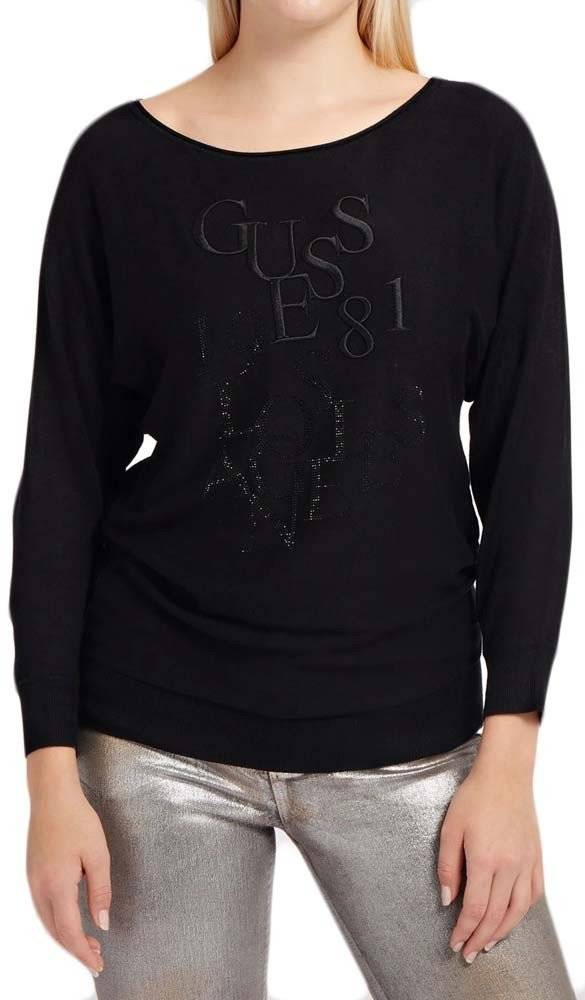 GUESS ΠΟΥΛΟΒΕΡ GUESS CAROLE W2YR27Z2NQ0 ΜΑΥΡΟ
