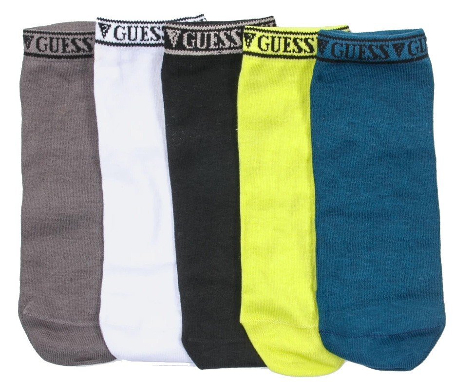 GUESS ΣΕΤ ΚΑΛΤΣΕΣ GUESS NJFMB U94G17ZZ02T ΜΑΥΡΟ/ΛΕΥΚΟ/ΜΠΛΕ/ΛΑΙΜ/ΓΚΡΙ 5ΤΜΧ (ONE SIZE)