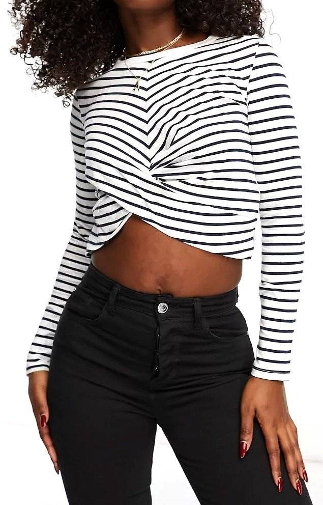 ΜΠΛΟΥΖΑ ΜΑΚΡΥΜΑΝΙΚΗ VERO MODA VMLEXIE APRIL STRIPES 10279795 ΛΕΥΚΟ/ΣΚΟΥΡΟ ΜΠΛΕ