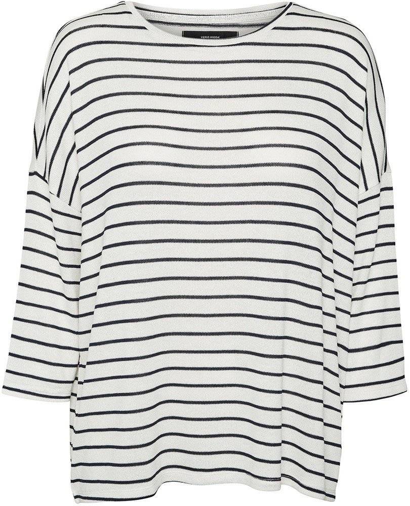 ΠΟΥΛΟΒΕΡ VERO MODA VMBRIANNA 3/4 STRIPES 10277858 ΛΕΥΚΟ/ΣΚΟΥΡΟ ΜΠΛΕ