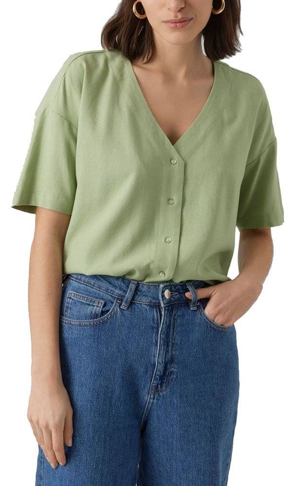 ΠΟΥΚΑΜΙΣΟ VERO MODA VMJESMILO 2/4 10279696 ΠΡΑΣΙΝΟ
