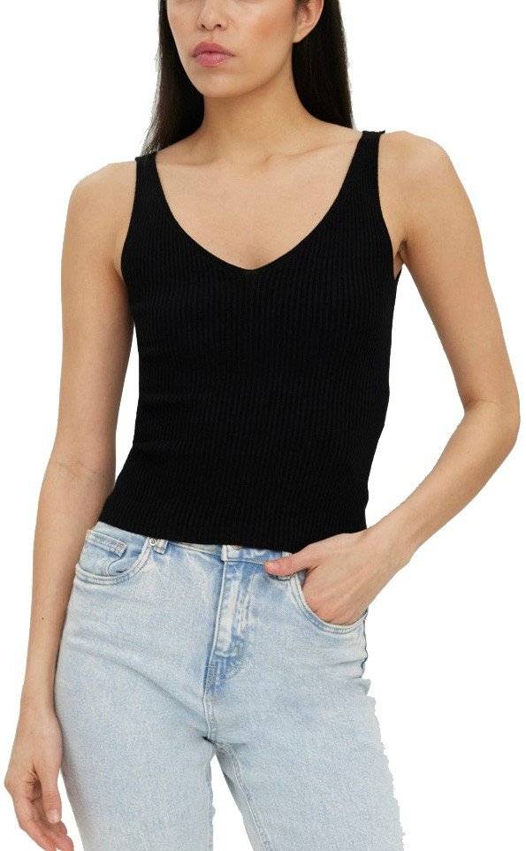 VERO MODA TOP VERO MODA VMGLORY RIB 10264760 ΜΑΥΡΟ
