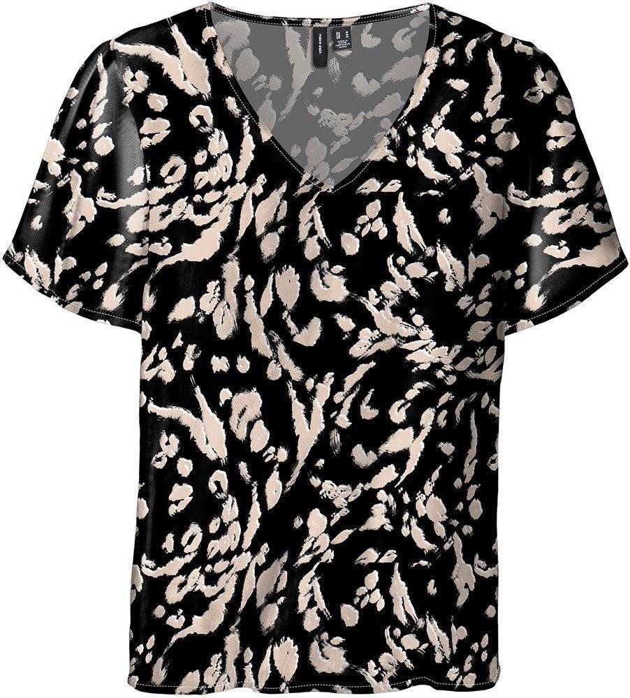 VERO MODA T-SHIRT VERO MODA VMEASY 10286795 FLORAL ΜΑΥΡΟ