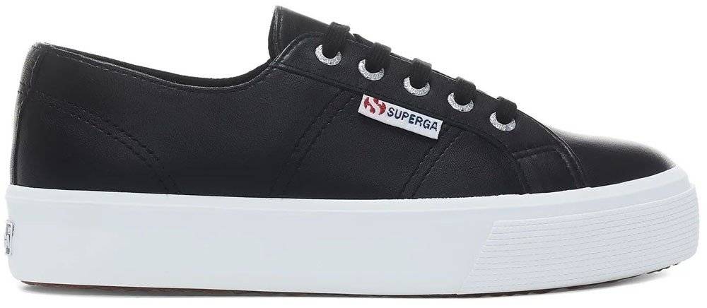 SUPERGA ΠΑΠΟΥΤΣΙ SUPERGA 2730 NAPPA S61242W C39 FLATFORM ΜΑΥΡΟ/ΛΕΥΚΟ