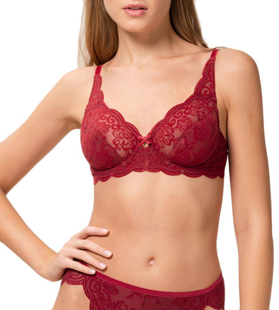 TRIUMPH ΣΟΥΤΙΕΝ TRIUMPH AMOURETTE 300 ROCOCO W ΣΚΟΥΡΟ ΚΟΚΚΙΝΟ
