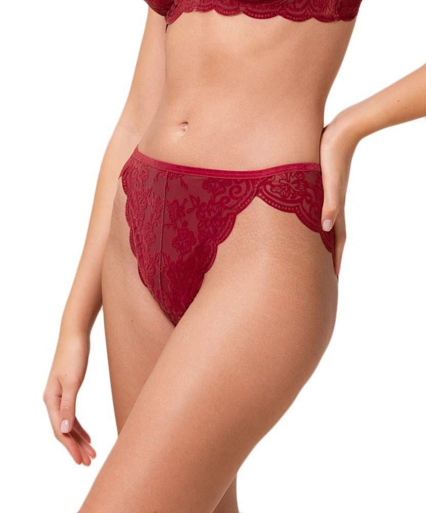 ΣΛΙΠΑΚΙ TRIUMPH AMOURETTE 300 ROCOCO HIGHLEG BRAZILIAN ΣΚΟΥΡΟ ΚΟΚΚΙΝΟ